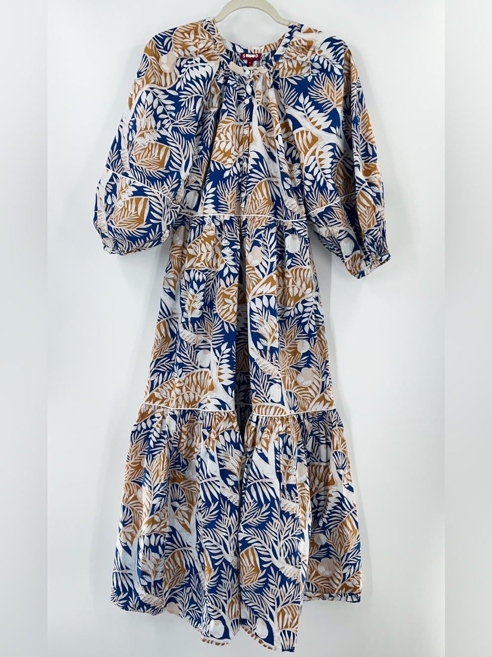 Staud Demi Maxi Dress in Land and Sea Tree Cotton Poplin size Small - Picture 3 of 10